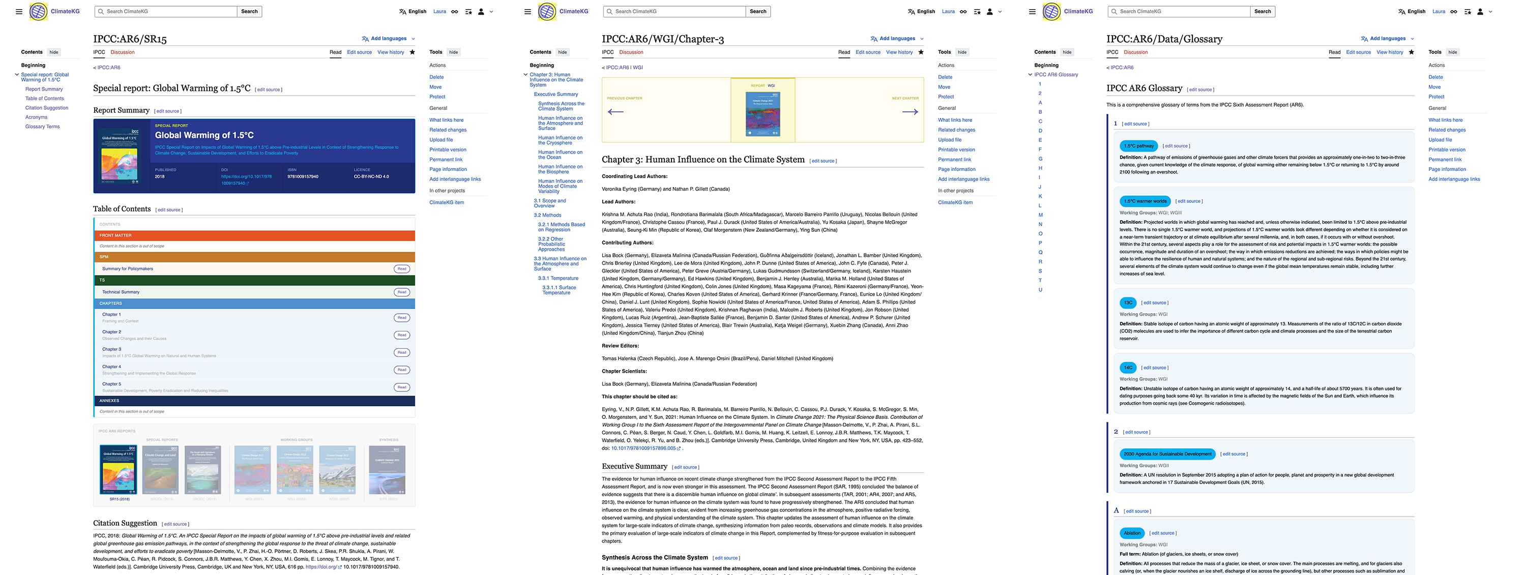 MediaWiki screens
